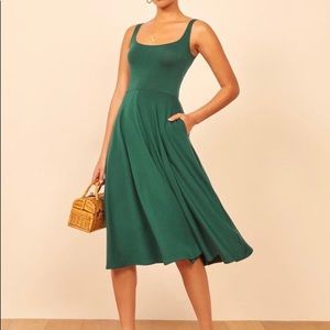 Emerald green reformation dress